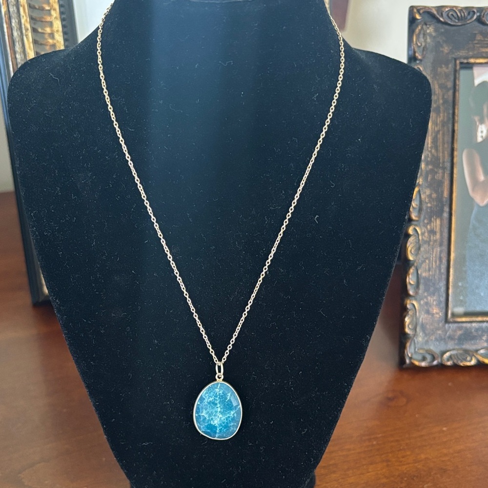 Argento Vivo necklace. Likely Blue Apatite.